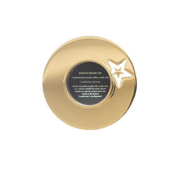 93907 - stage, stjerne, guld Lysestage til kalenderlys AIRies