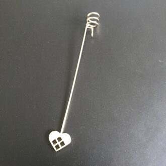 Lysholder til julelys sølv med hjerte