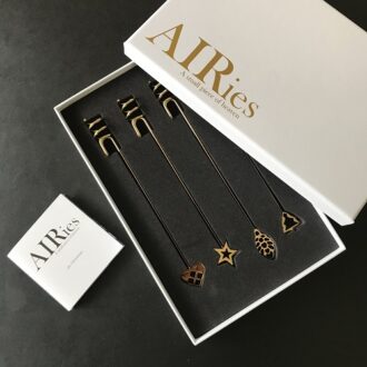 Lysholder i guld 4-pak AIRies julepynt